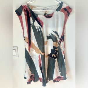 Masai Abstract Sleeveless Top and Black Pants Set